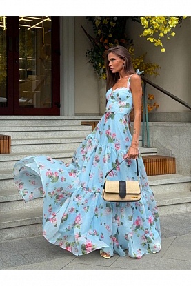 Женское синее платье Floral all-over