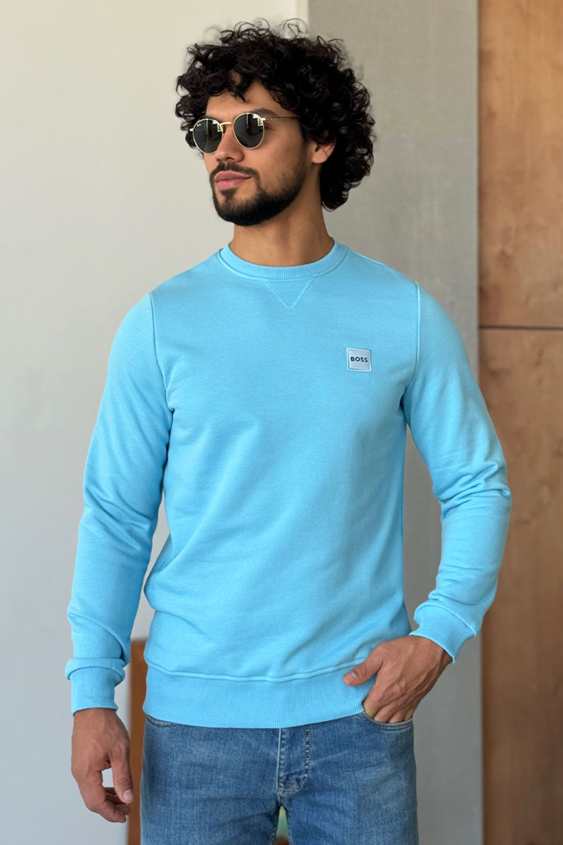 Hugо Воss Свитшот голубого цвета Westart logo-patch