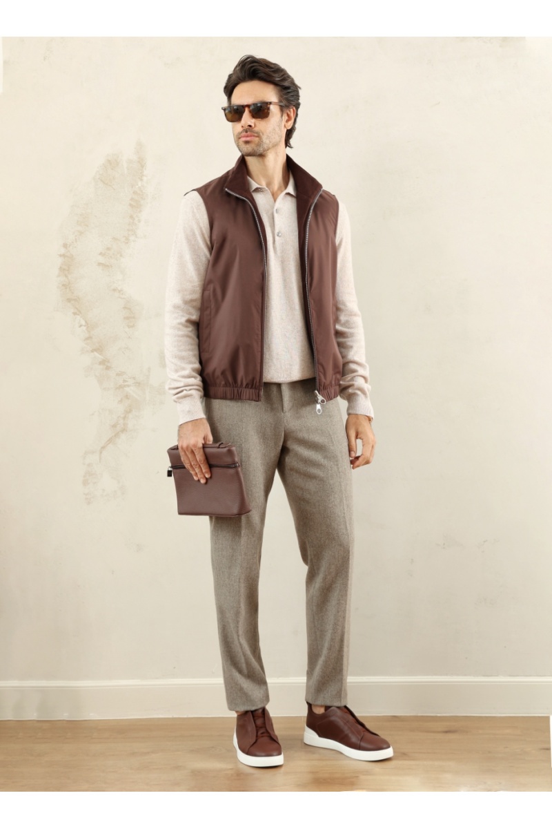 Kiton Мужские бежевые брюки premium