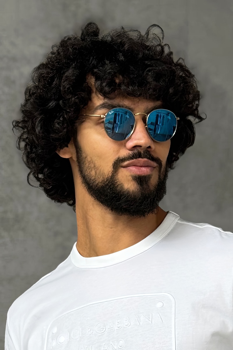 Ray-Ban Солнцезащитные очки Round Metal - Blue Mirrored