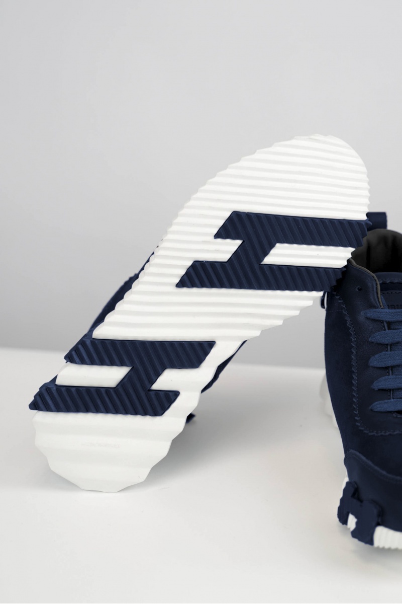 Hermes Кроссовки с мехом Bouncing high-top - Navy