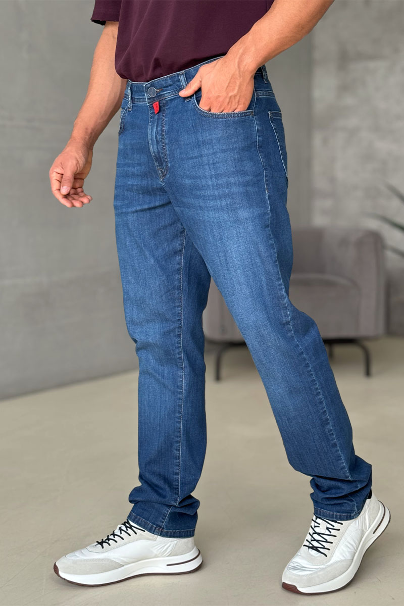 Kiton Мужские синие джинсы premium