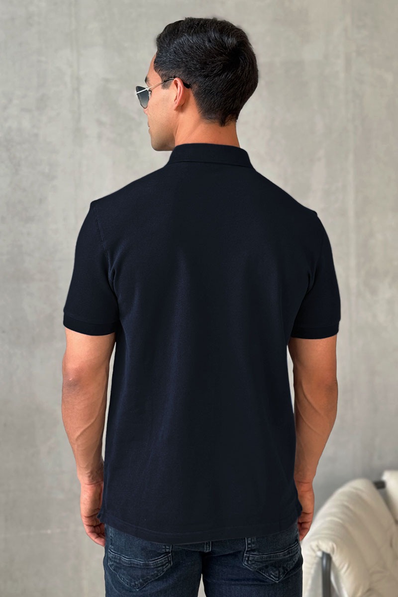 Dоlсе & Gаbbаnа Мужское тёмно-синее поло logo-plaque