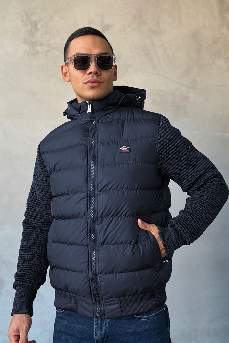 Paul & Shark Тёмно-синяя куртка с вязаными рукавами