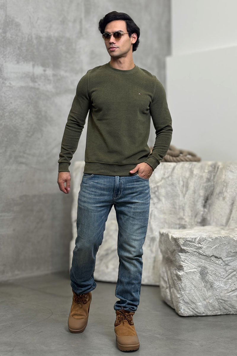 Tommy Hilfiger Мужской свитшот зелёного цвета