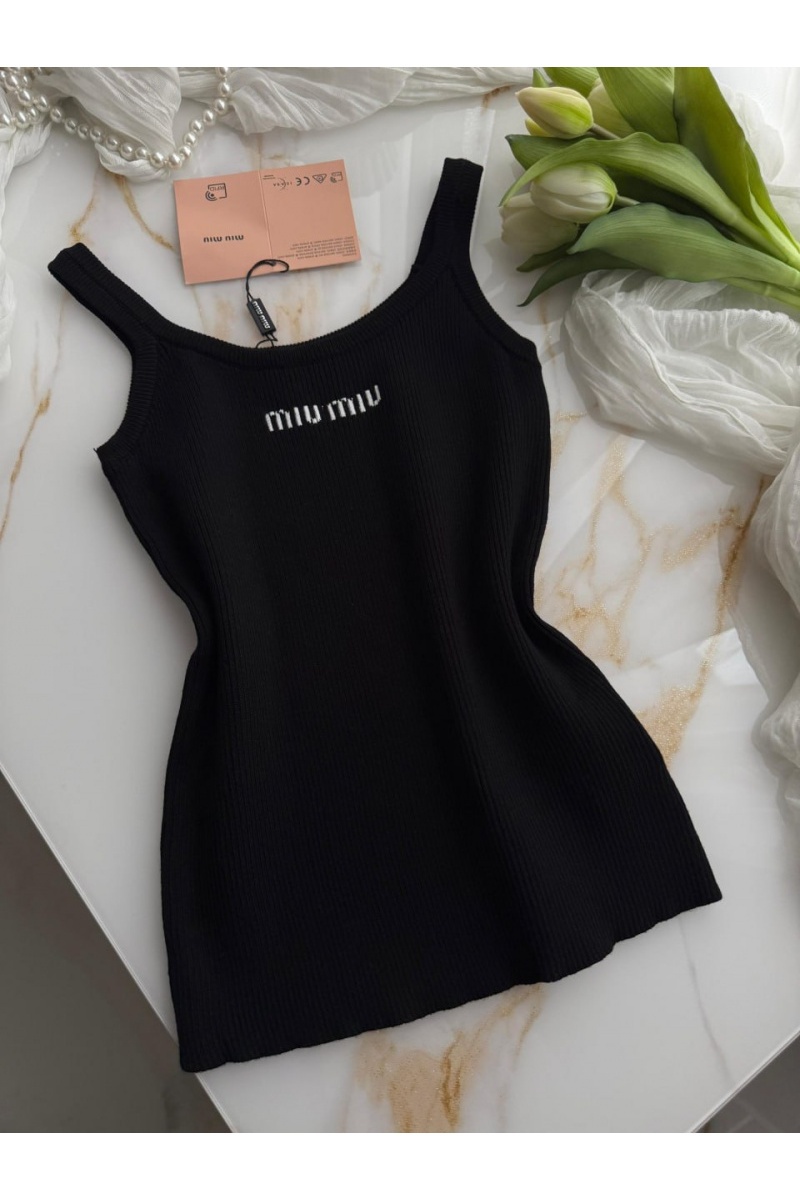 MIU MIU Чёрный женский топ