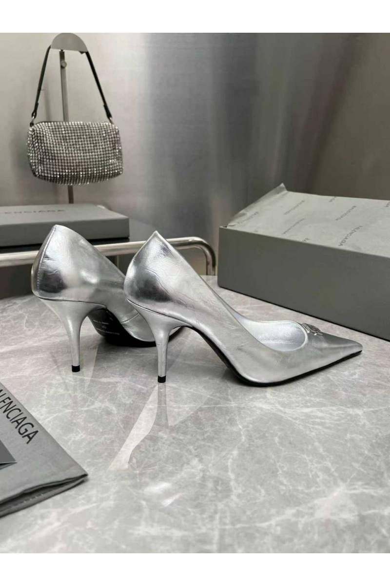 Balenciaga Женские кожаные туфли на каблуке premium