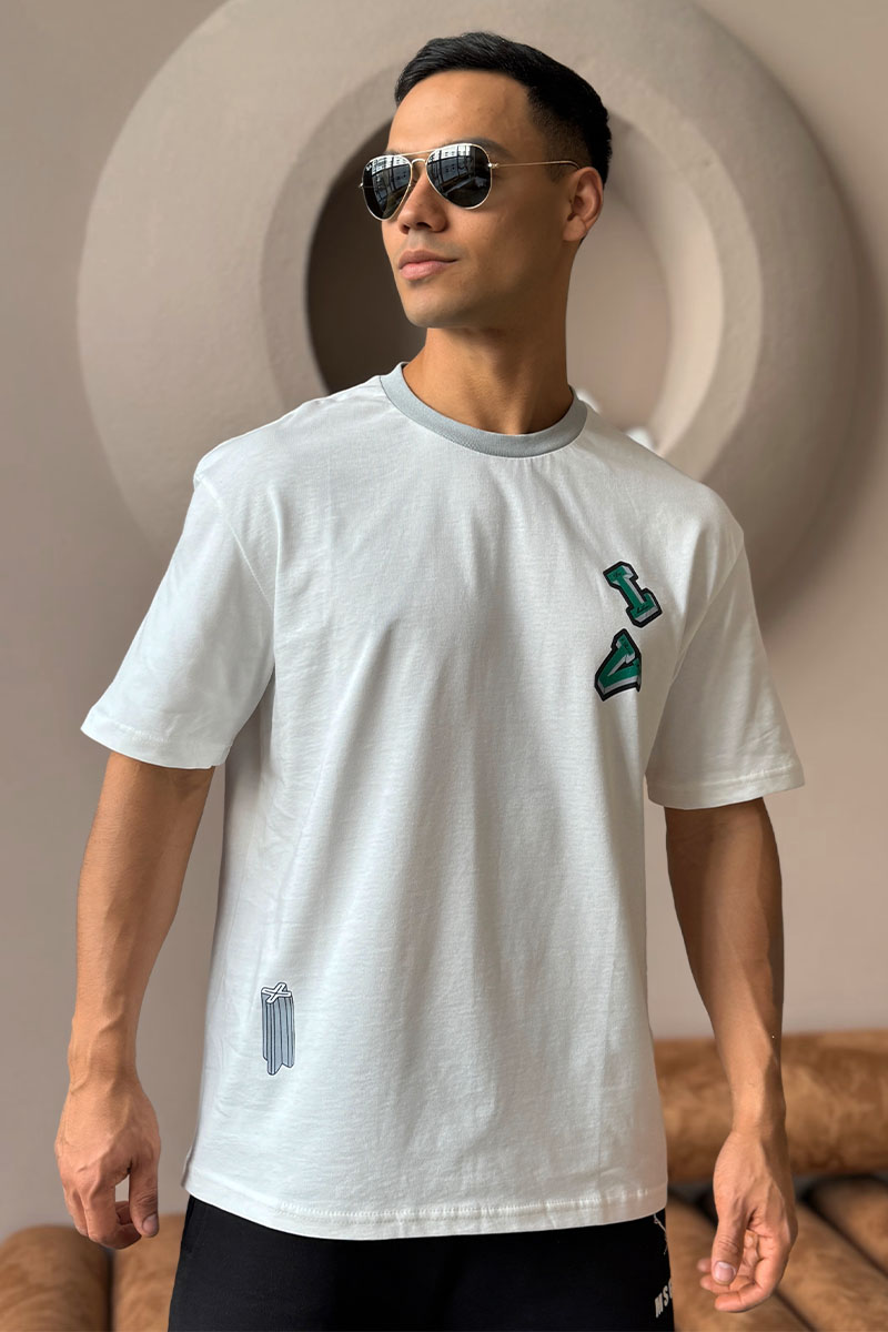 Lоuis Vuittоn Брендовая оверсайз футболка белого цвета