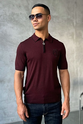 Мужское поло Eagle zip-neck - Burgundy