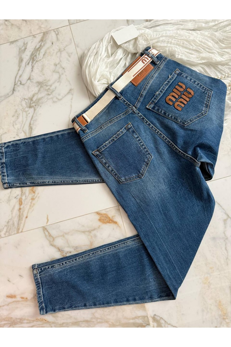 MIU MIU Женские джинсы синего цвета