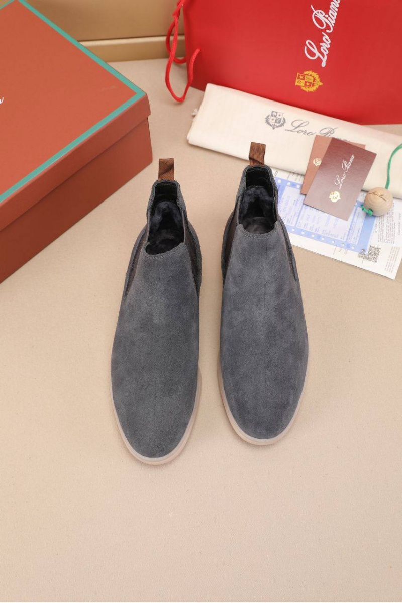 Loro Piana Замшевые ботинки с мехом 
