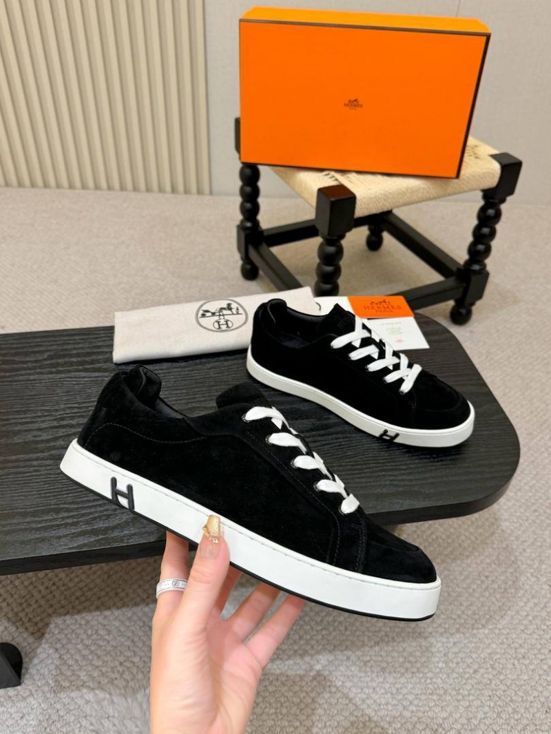 Hermes Мужские замшевые кроссовки Kid - Black