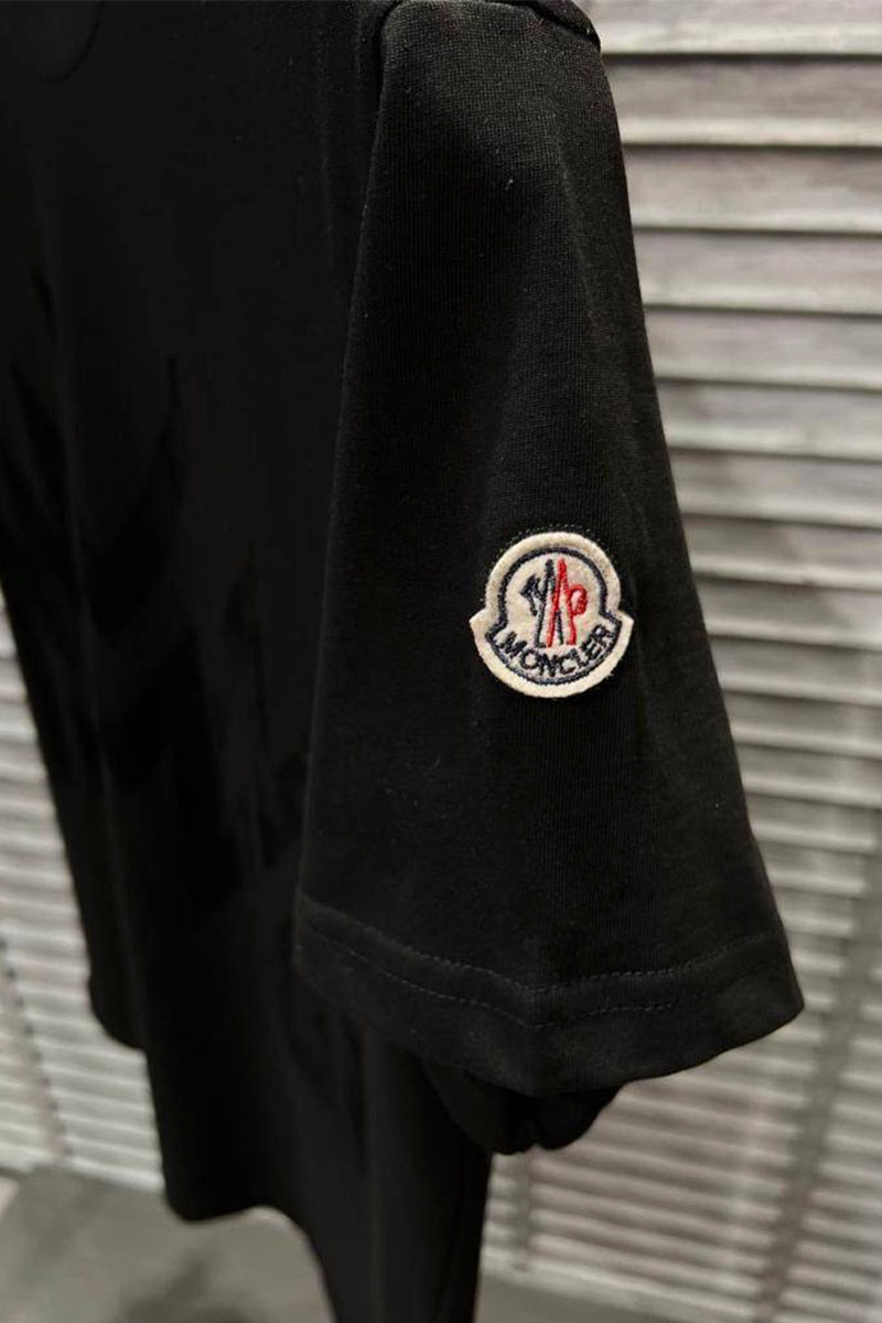 Moncler Мужская чёрная футболка Multi M Logo