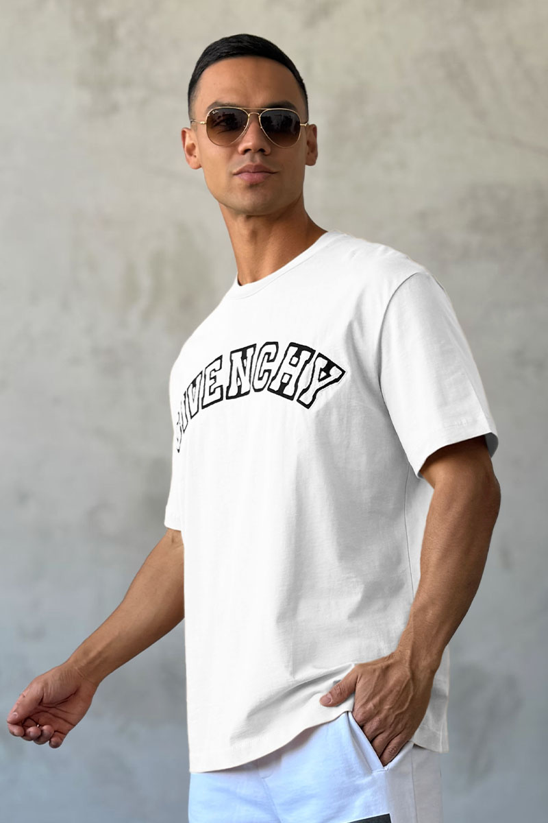 Givenchy Белая оверсайз футболка college logo-embroidered