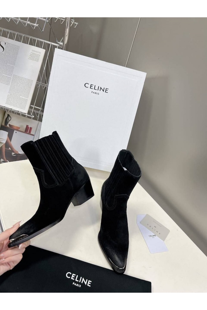 Celine Женские замшевые сапоги Premium - Black