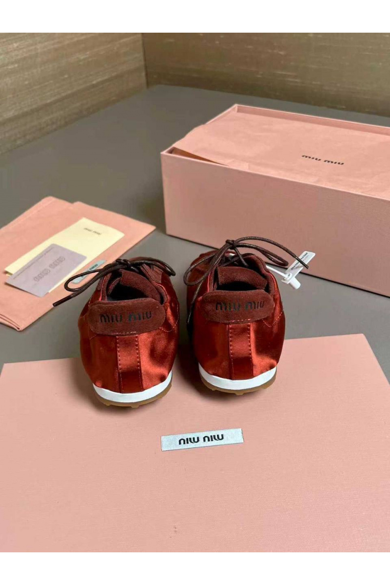 MIU MIU Женские кроссовки Plume Satin premium