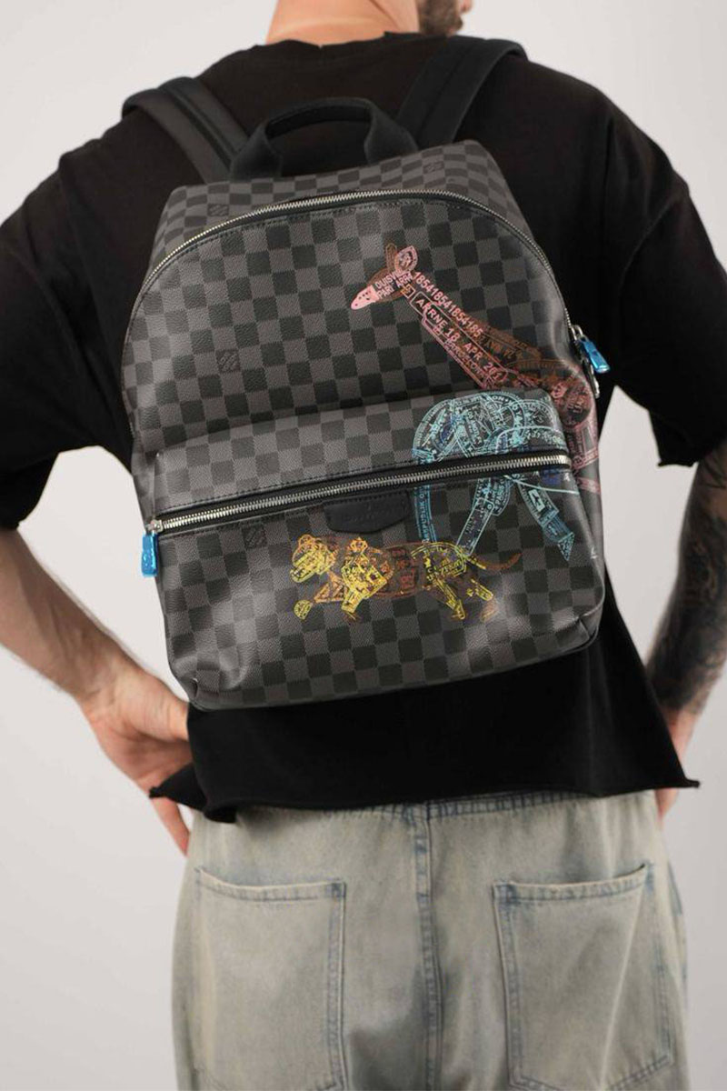 Lоuis Vuittоn Кожаный рюкзак Discovery Damier Graphite 37x40x20 см