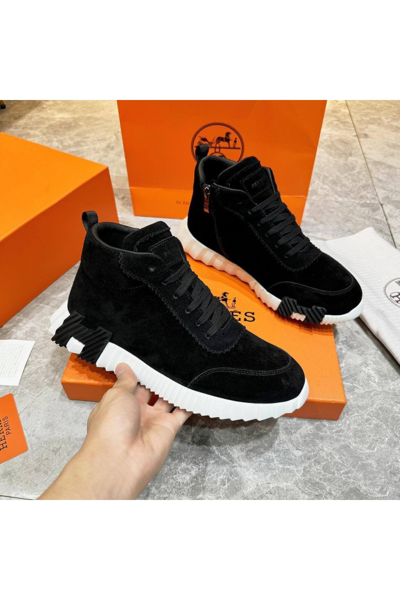Hermes Кроссовки с мехом Bouncing high-top - Black / White