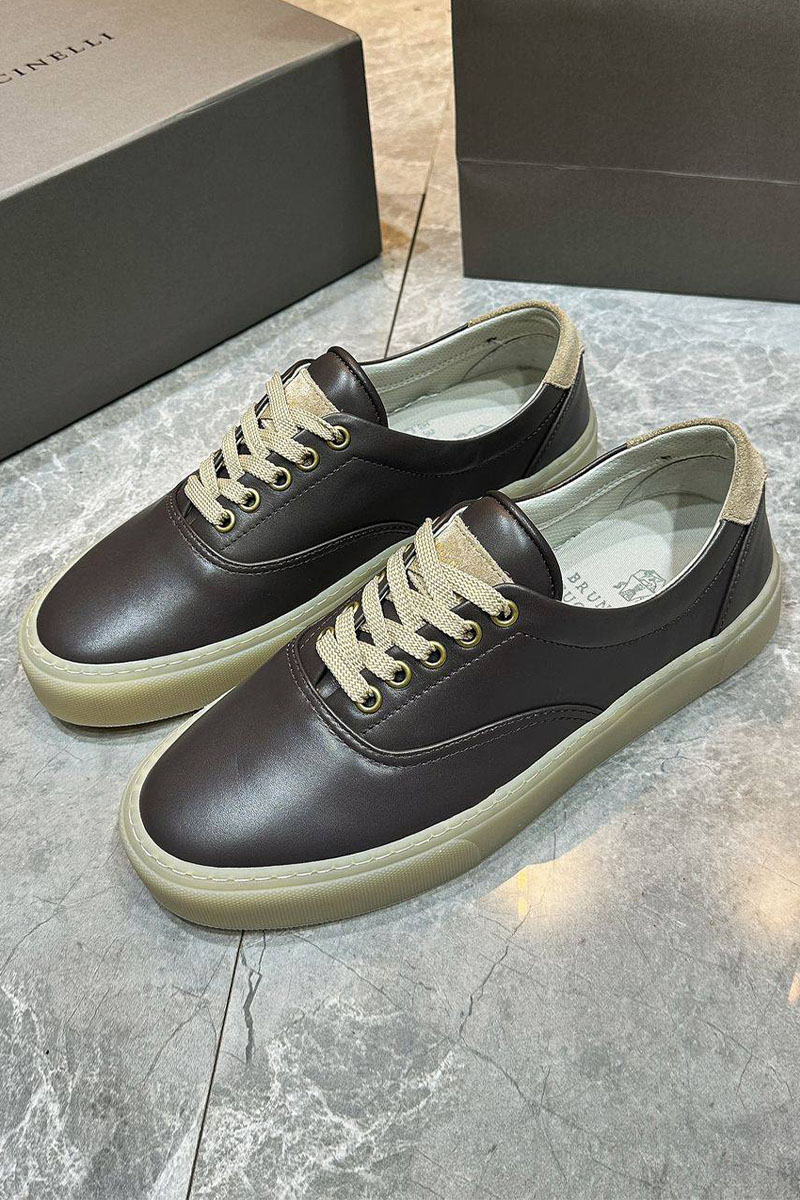 Brunеllо Сuсinеlli Кожаные кеды Sail low-top - Brown