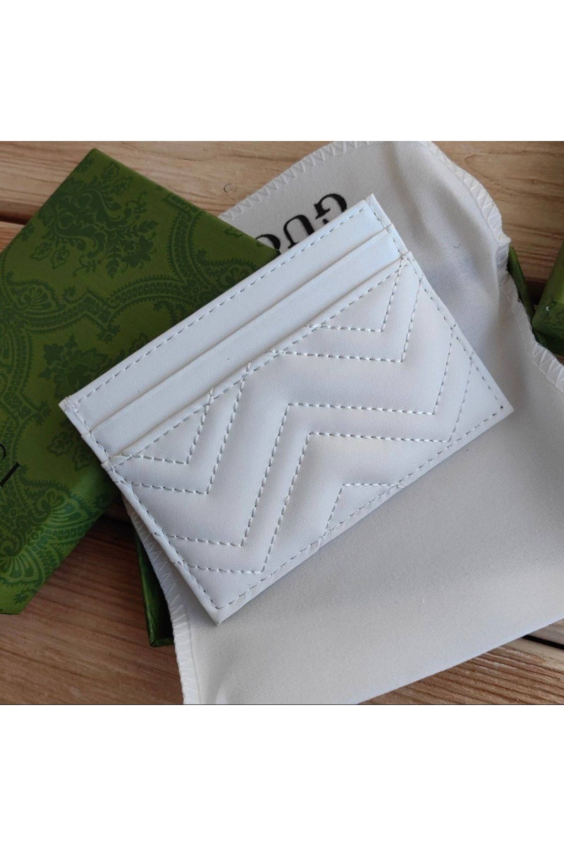 Gucci Кожаный чёрный кардхолдер GG logo-plaque 10x7 см - White