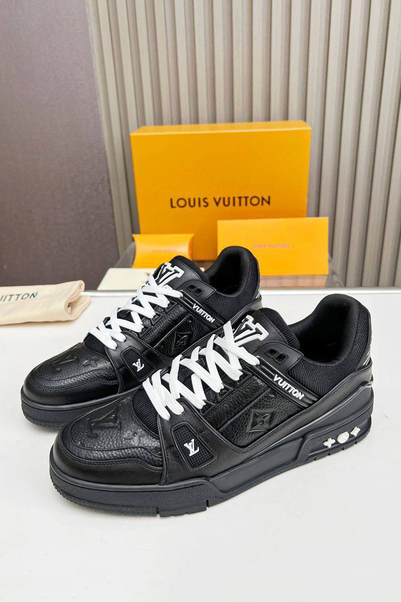 Lоuis Vuittоn Кожаные кроссовки Trainer Monogram - Black
