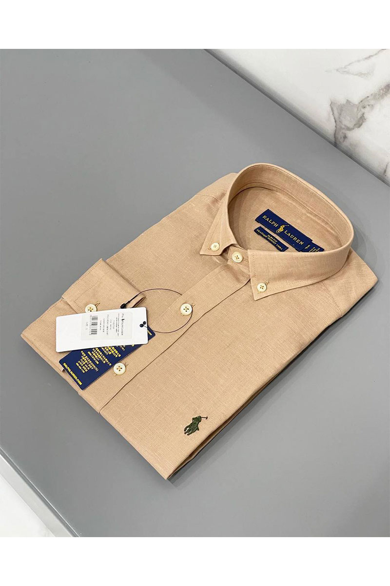 Polo Ralph Lauren Бежевая рубашка logo-embroidered