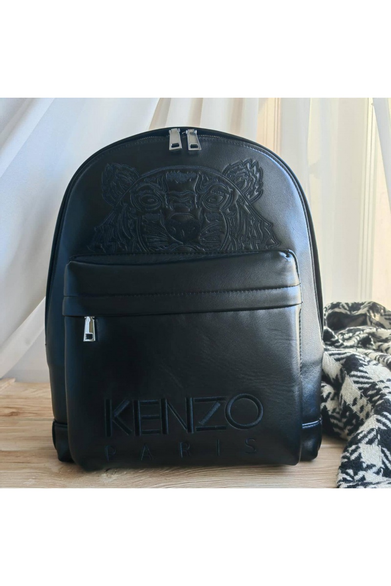 Kenzo Мужской кожаный рюкзак Kampus Tiger  40x31 - Black