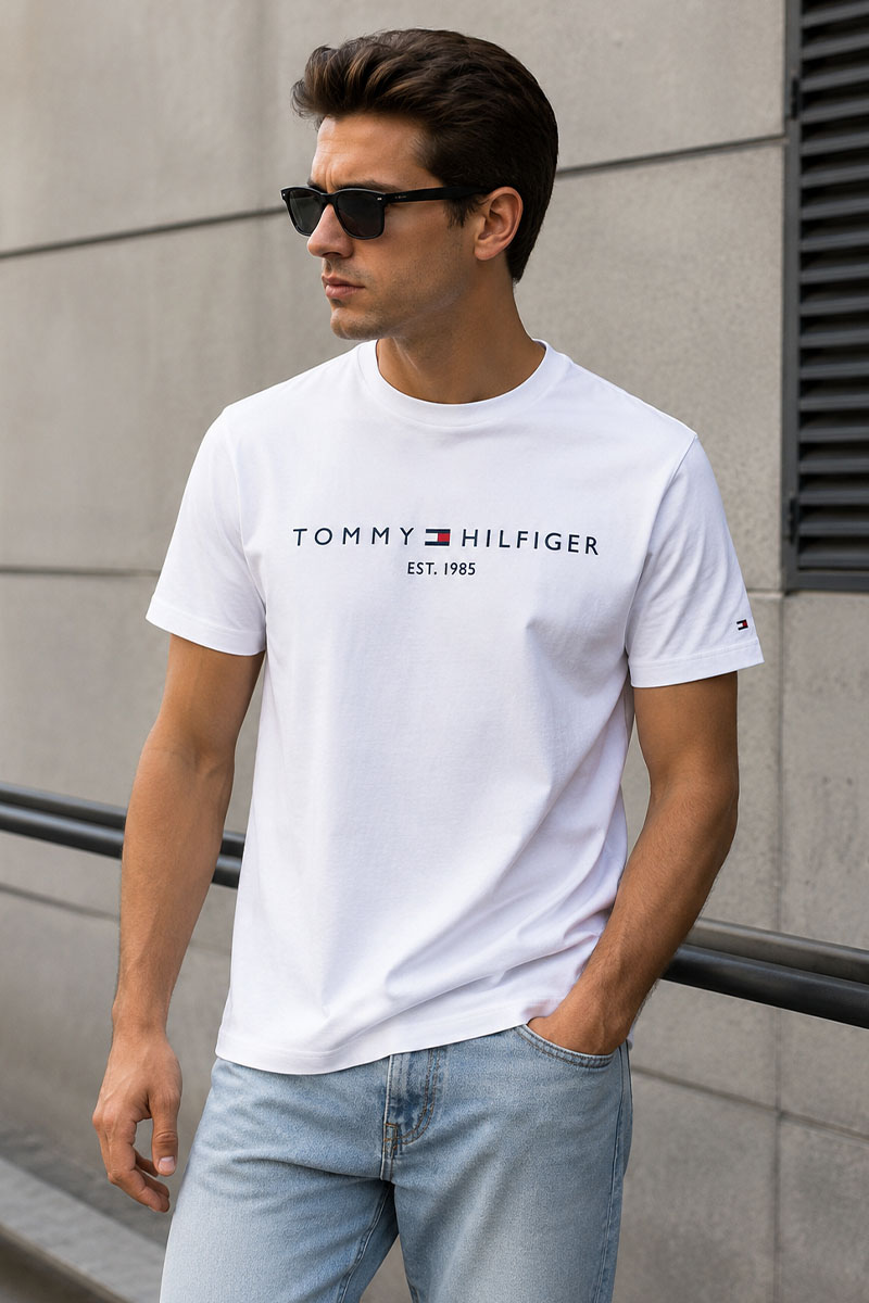 Tommy Hilfiger Футболка белого цвета Core Logo