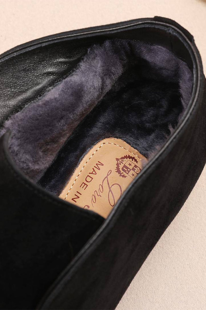 Loro Piana Замшевые лоферы с мехом Open Walk - Black