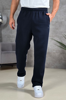 Утеплённые штаны на флисе тёмно-синего цвета