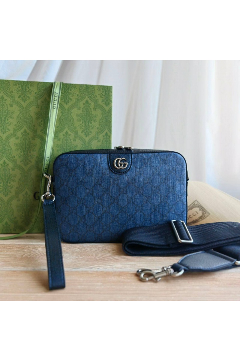 Gucci Мужская кожаная сумка Ophidia GG 22x16 см