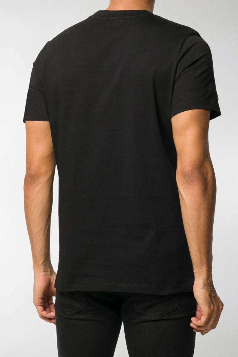 Balmain Чёрная футболка Paris gold logo-print 