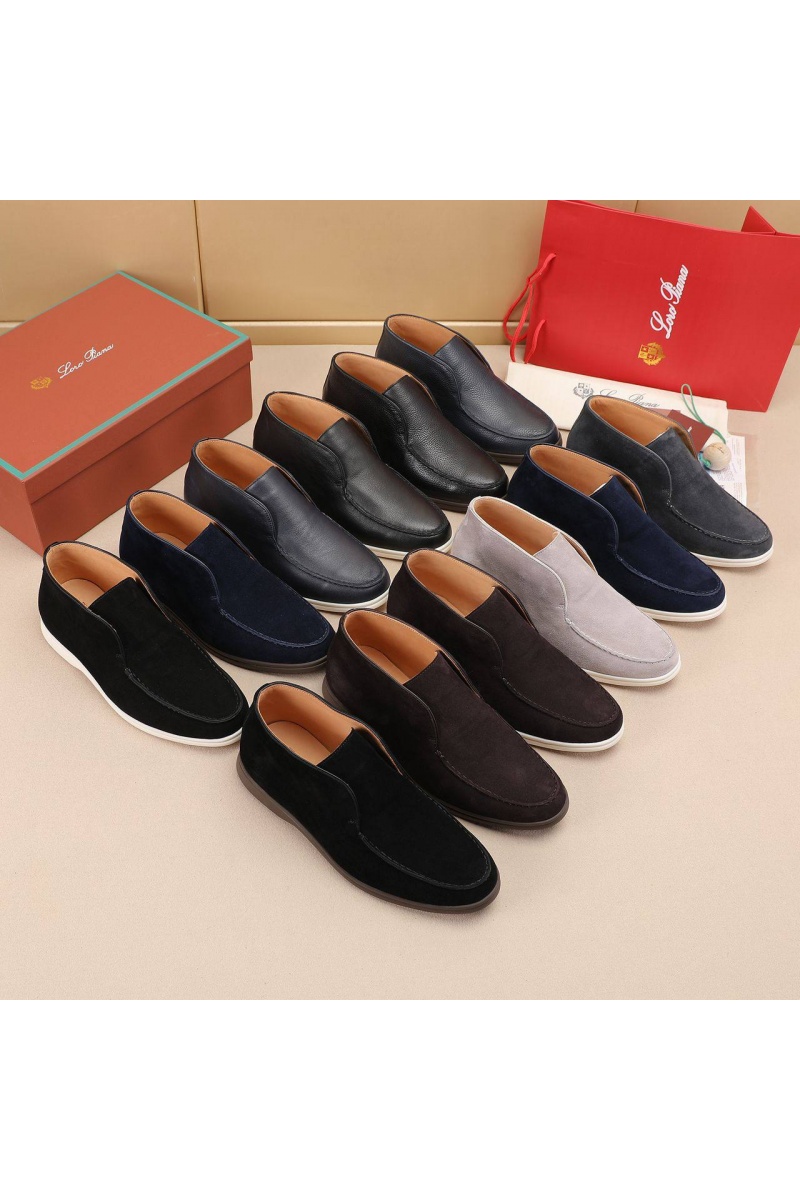 Loro Piana Кожаные лоферы с меховой стелькой Open Walk - Black