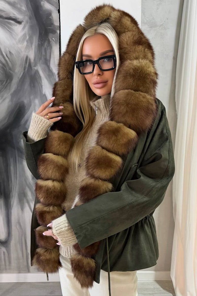 Max Mara Женская утеплённая парка с натуральным мехом premium