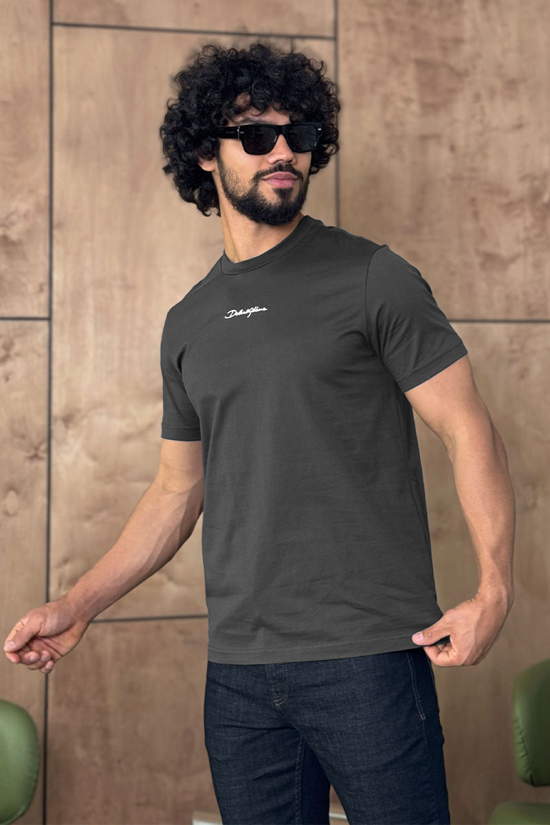 Dоlсе & Gаbbаnа Футболка серого цвета logo-embroidered