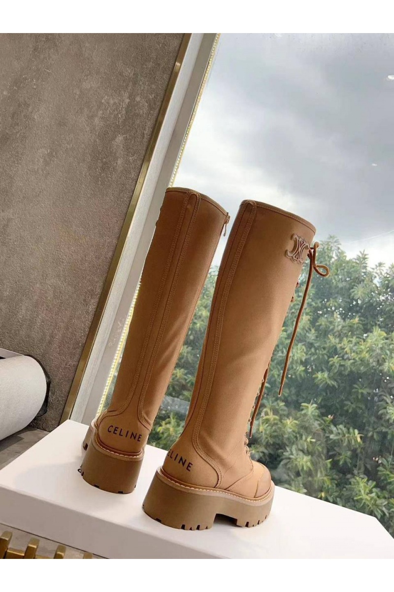 Celine Женские комбинированные сапоги Premium - Brown