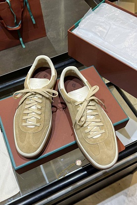 Женские замшевые кроссовки  Premium - Beige
