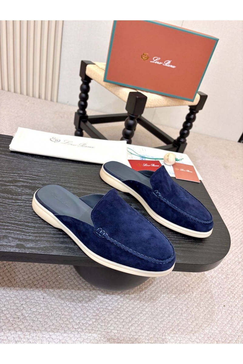 Loro Piana Мужские замшевые шлёпанцы Loro Piana
