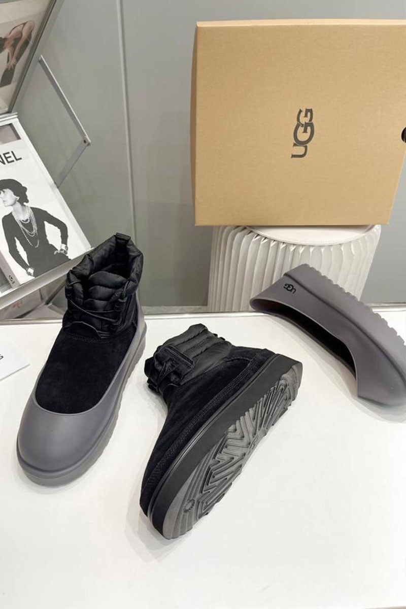 UGG Ботинки с мехом Classic Mini Lace-Up - Black