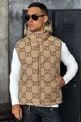 Мужской бежевый жилет GG Monogram 