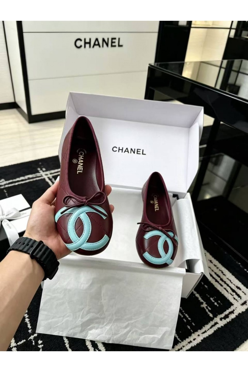 Chаnеl Женские кожаные балетки Ballerines premium