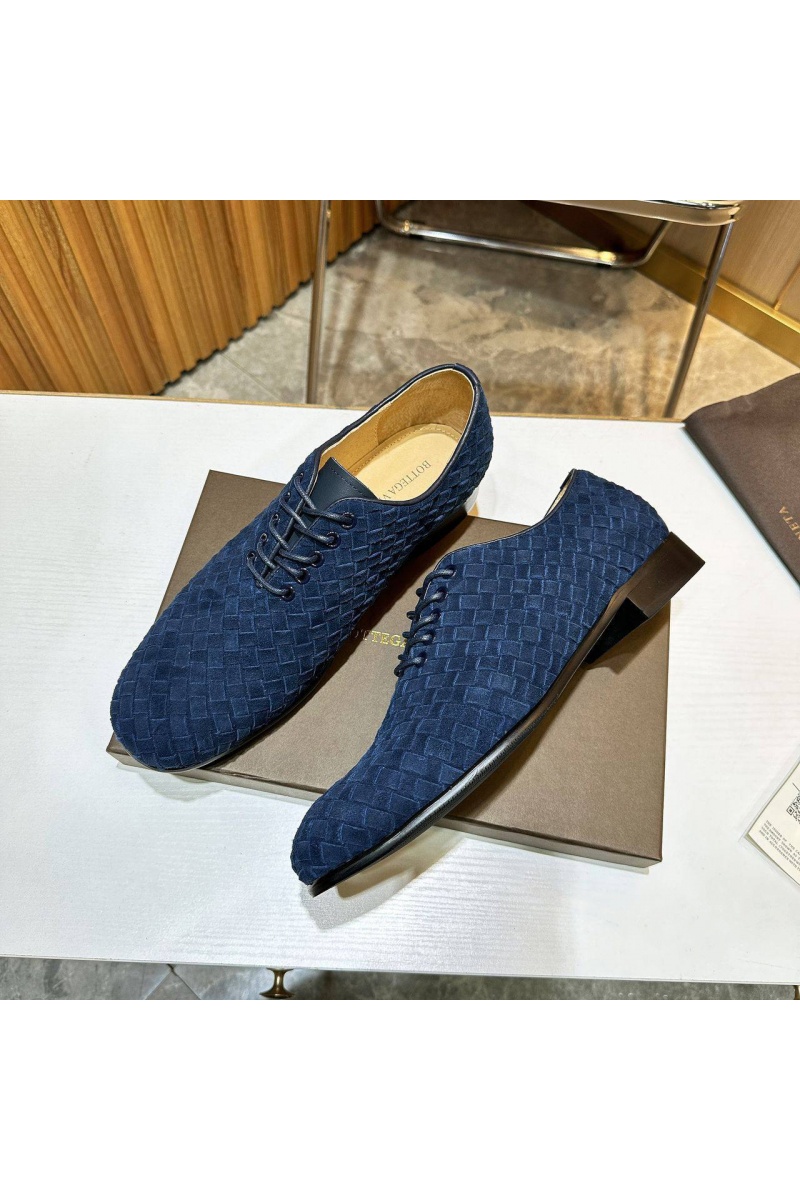 Bottega Veneta Мужские замшевые ботинки Intrecciato - Navy
