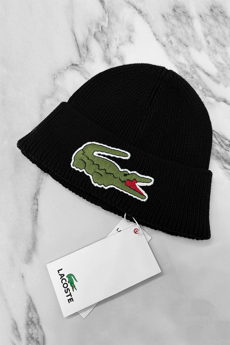 Lacoste Шапка чёрного цвета logo-embroidered