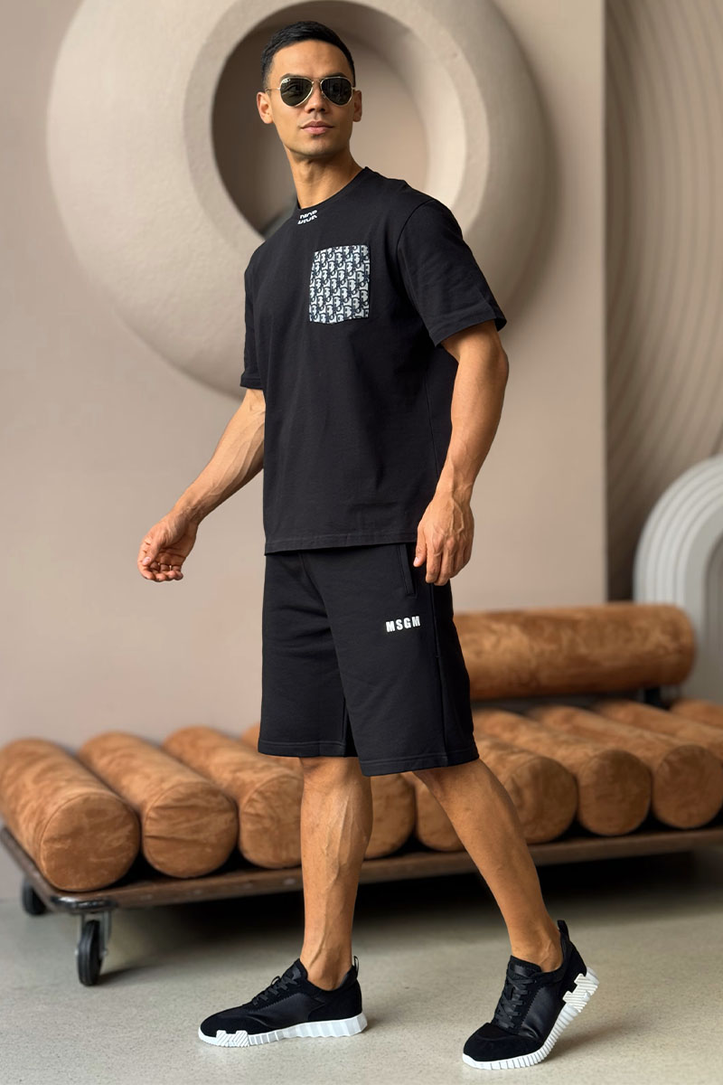 Dior Чёрная оверсайз футболка pocket logo