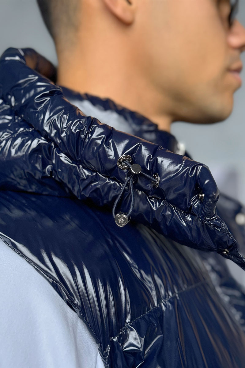 Moncler Мужской синий жилет logo-patch 