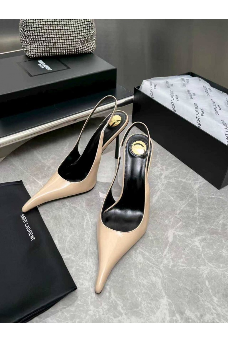 Yves Saint Laurent Женские кожаные туфли на каблуке premium