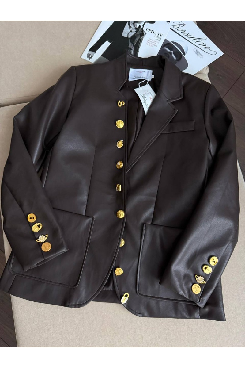 Schiaparelli Женский пиджак из эко кожи Premium - Brown