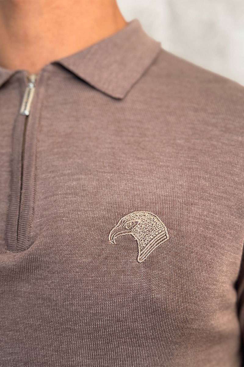 Stеfаnо Riссi Бежевое поло с длинным рукавом zip-up 