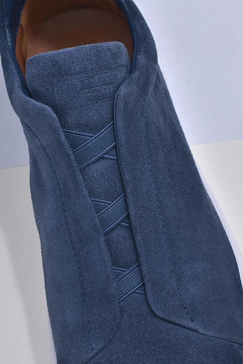 Zegna Замшевые кроссовки Triple Stitch low-top - Blue