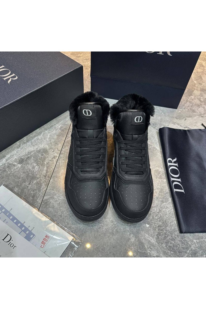 Dior Кожаные кроссовки с мехом B27